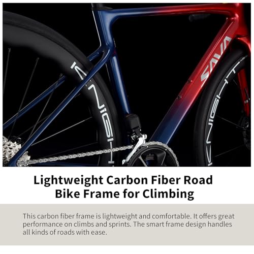 SAVADECK Carbon Fibre Road Bike, Hydraulic Oil Disc Bike