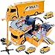 Joellfuner Baustellenfahrzeuge Kinder, Baufahrzeug LKW Spielzeug Set mit Groß Kräne, 6 Mini Baustellenfahrzeuge, Fahrzeug Transporter Konstruktionsfahrzeuge Geburtstag Geschenkideen Kinder Jungen