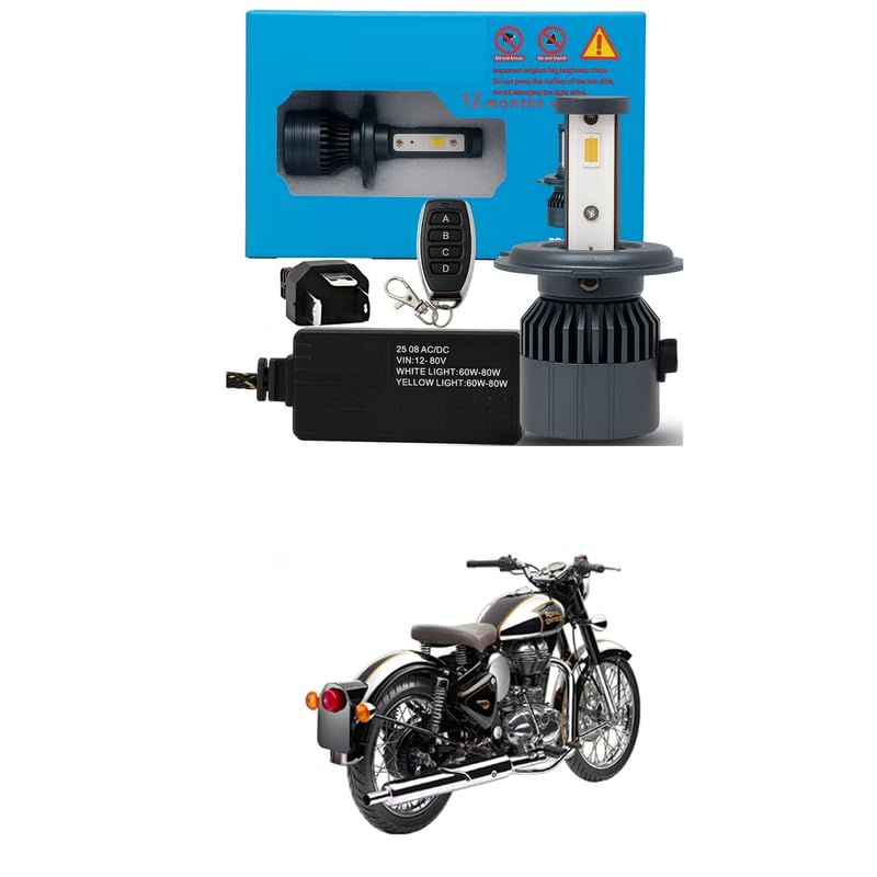 Universal M3 Multi Beam 120W H4 3 in 1 LED Bulb AC/DC Headlight White/Yellow/Warm White/Flash Beam for Bike Car Light With Remote Comfortable With Cla-ssic Chr-ome-image-32