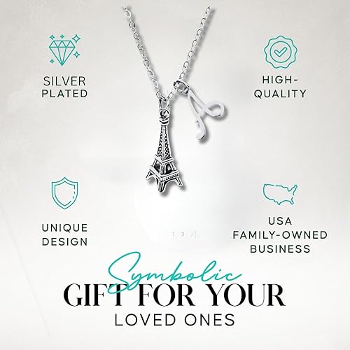 Miniatura 3 de Collar de la torre Eiffel, joyería personalizada de la torre Eiffel, colgante personalizado de la torre Eiffel para mujer