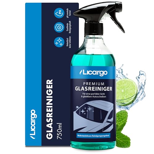 LICARGO Glasreiniger Auto [750ml] | Streifenfrei | Neue Rezeptur | Professioneller Autoscheiben Reiniger für innen & außen | Fensterreiniger für Autofenster, Windschutzscheiben, Scheibenreiniger Auto