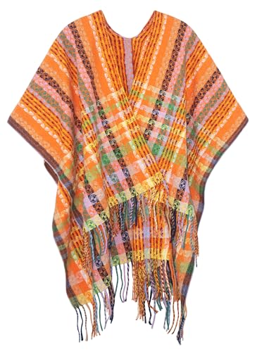 Urban CoCo Womens Vintage Knit Shawl Wraps Open Front Poncho Cape for Fall Winter