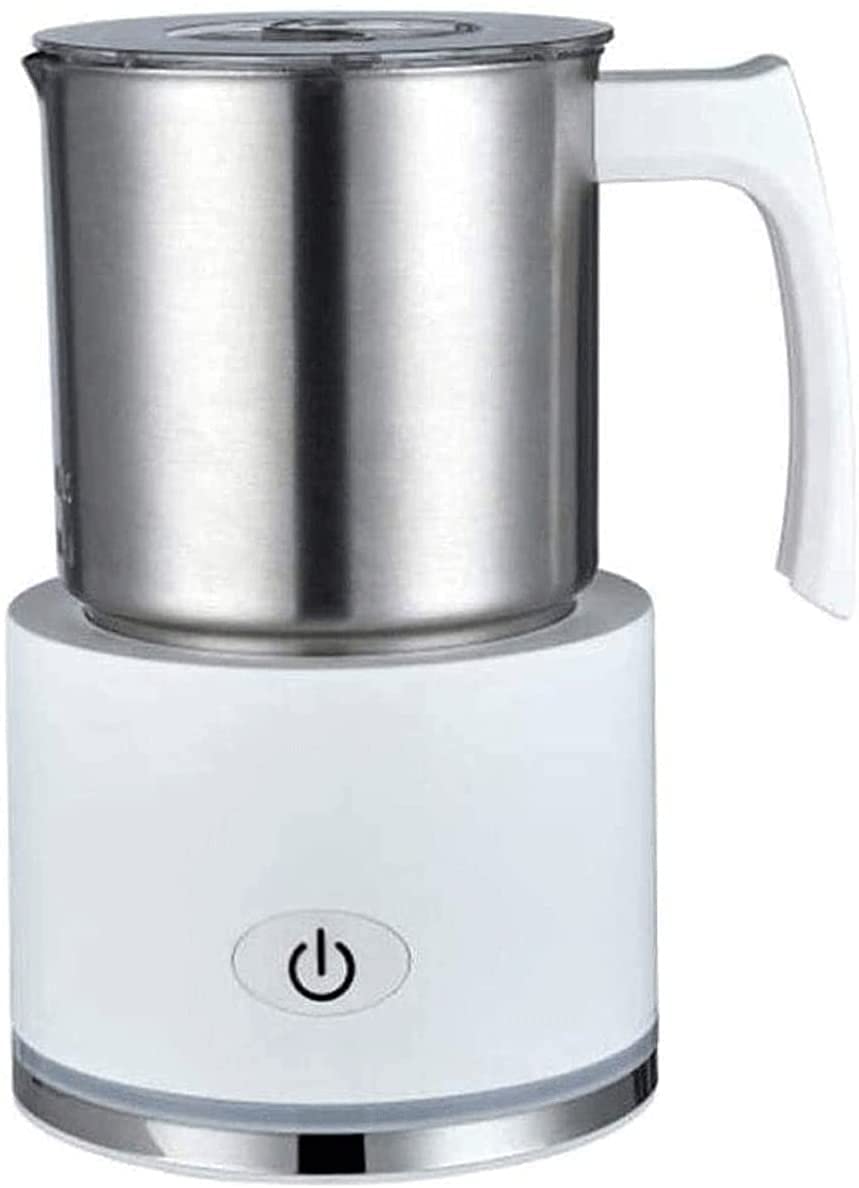 HMTE Montalatte Montalatte Elettrico Montalatte caffè Montalatte 700Ml Scaldaschiuma di Grande capacità Schiuma di Ceramica Interno Antiaderente Spegnimento Automatico 109 (Colore: Bianco) (Bianco)