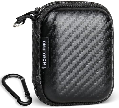 Earbud Case Holder Earphone Case Hard EVA Headphone Storage Bag Small Zipper Pouch Compatible with Wired Earbuds, JBL Vibe Beam, Tune 230NC TWS, TAGRY X08, Btootos A90 Pro, in Ear Monitor -with Clip
