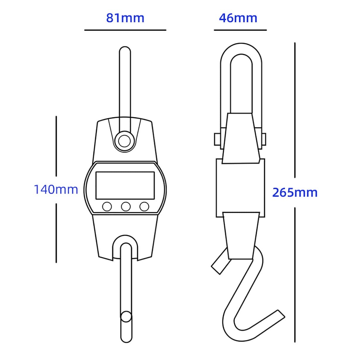 300 Kg Portátil Báscula Digital para Colgar 600 LB Mini Escala De Grúa Colgante Pantalla LCD para Granja, Pesca, Mraket Y Fábrica (Color : Blue)