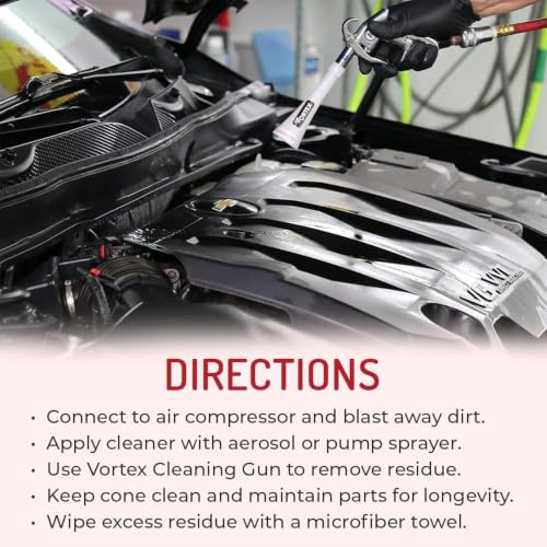 Image of HI-TECH Vortex Cleaning Gun - Quickly Blasts Dirt and Dust from Surface - Works with Air Compressor (Vortex Mini)