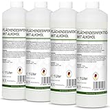 FLOTEX® alkoholisches Flächendesinfektionsmittel 4x1L - Hochwirksame Flächendesinfektion mit Alkohol - Ideales Desinfektionsmittel für alle glatten Oberflächen