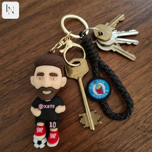 Image of Football jersey Keychain | Ronaldo key chains | messi Keychain | 3D Cute silicone key chain for bike men | soccer Keyring gifts for boys | anime key holder for bag