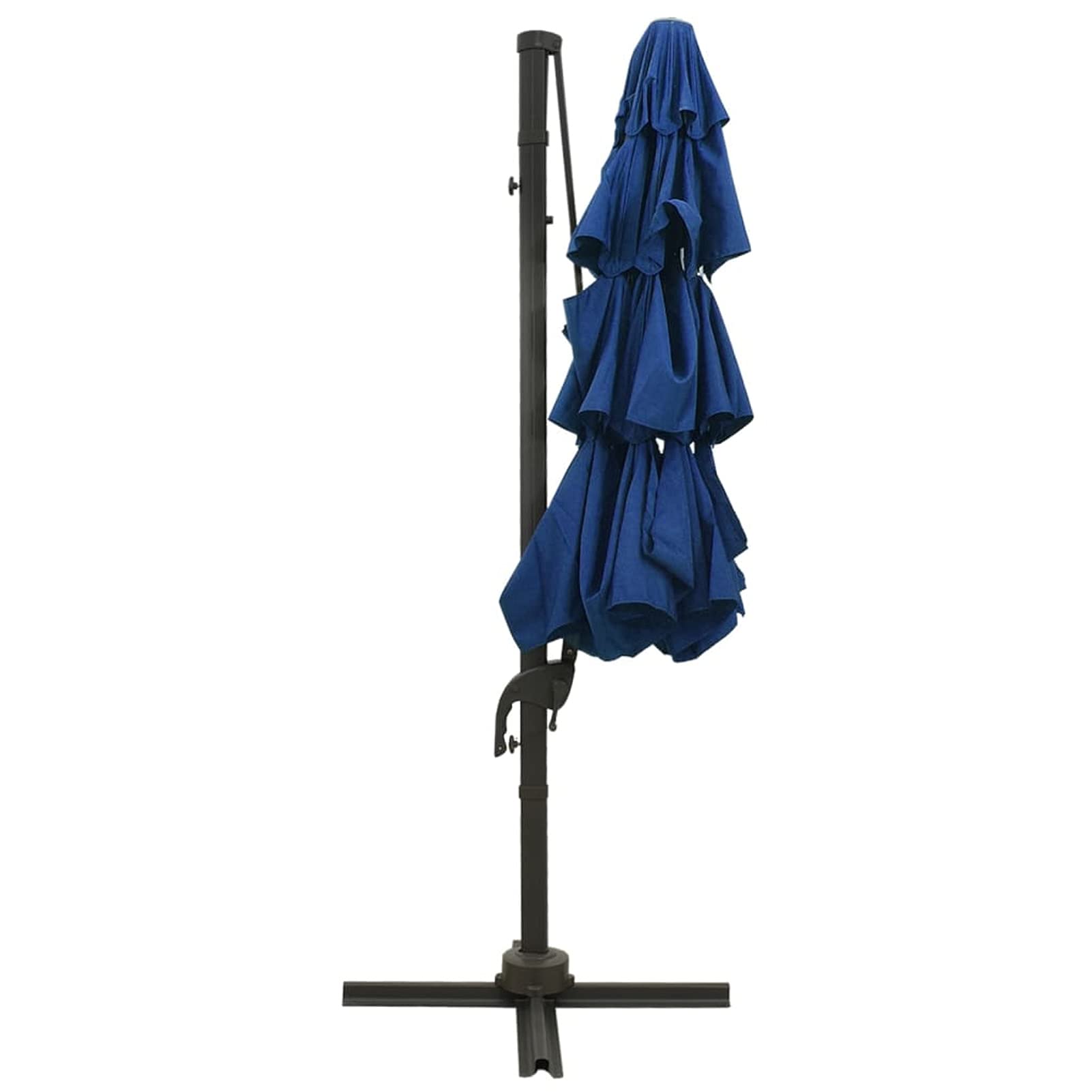 Homgoday Sombrilla jardín de 4 Niveles Palo Aluminio Azul Celeste 3x3 cm Sombrilla Terraza Exterior, Sombrilla Jardín Grande Orientable Jardín Parasol Balcón