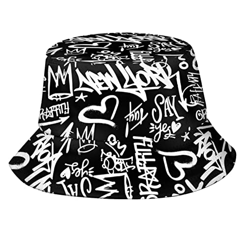 Graffiti Art Bucket Hat Fisherman Hat Beach Travel Sun Hat Outdoor Cap for Unisex Men Women
