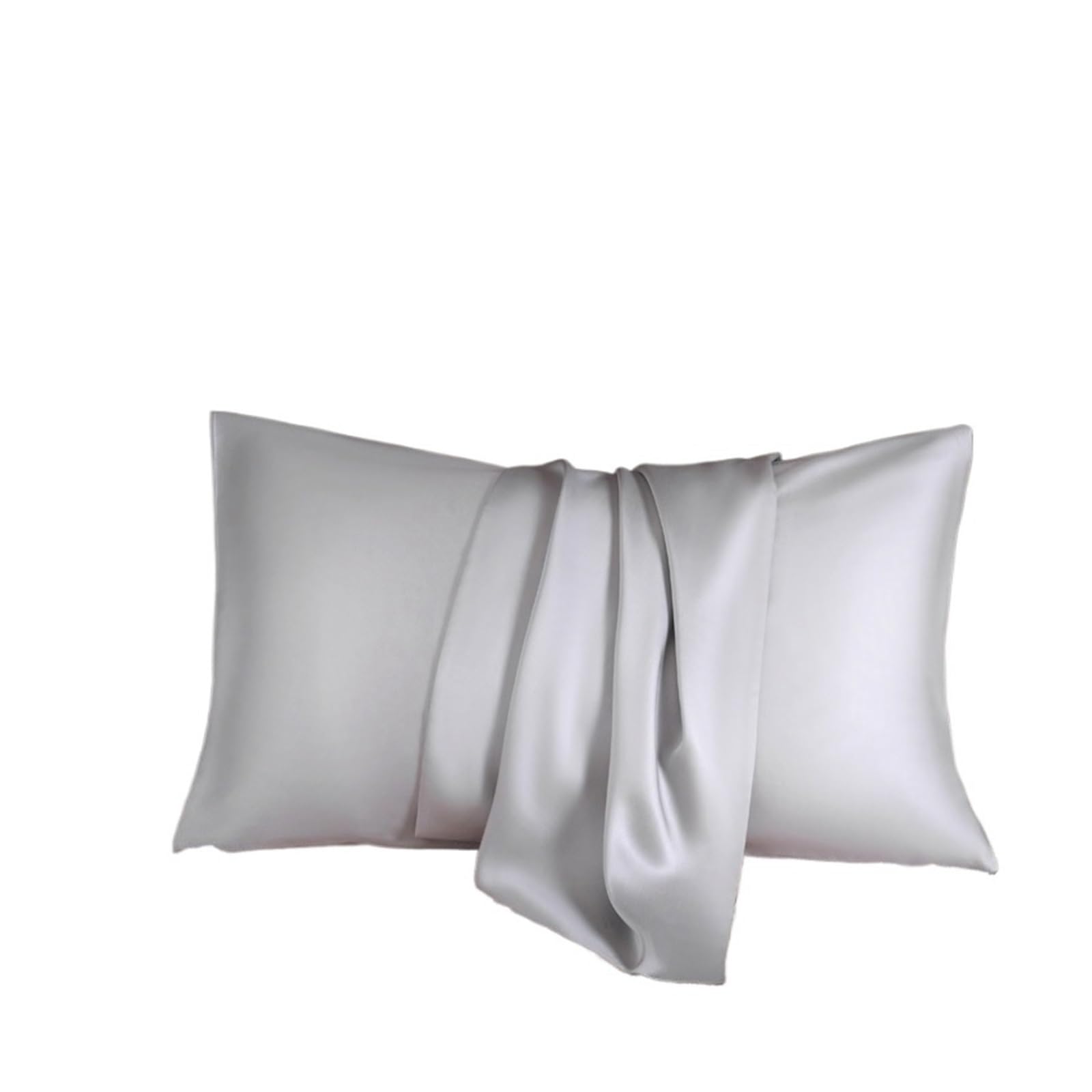 Silk Pillowcase Pure Mulberry Silk Pillowcase Silk Pillow Cover 40 * 60cm 50 * 70cm Qeen King Size Pillowcase(Silver Grey,50x90cm 1pc)