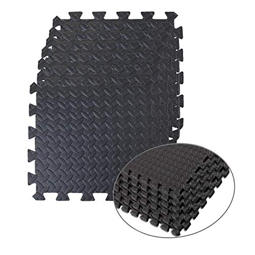 sunflowerany 12 Piezas Esterilla Puzzle Fitness, Alfombrilla para Suelo De Gimnasio, Protección para El Suelo, Set De Protección De Goma Espuma EVA, Colchonetas para Máquinas De Deporte, 31x31cm