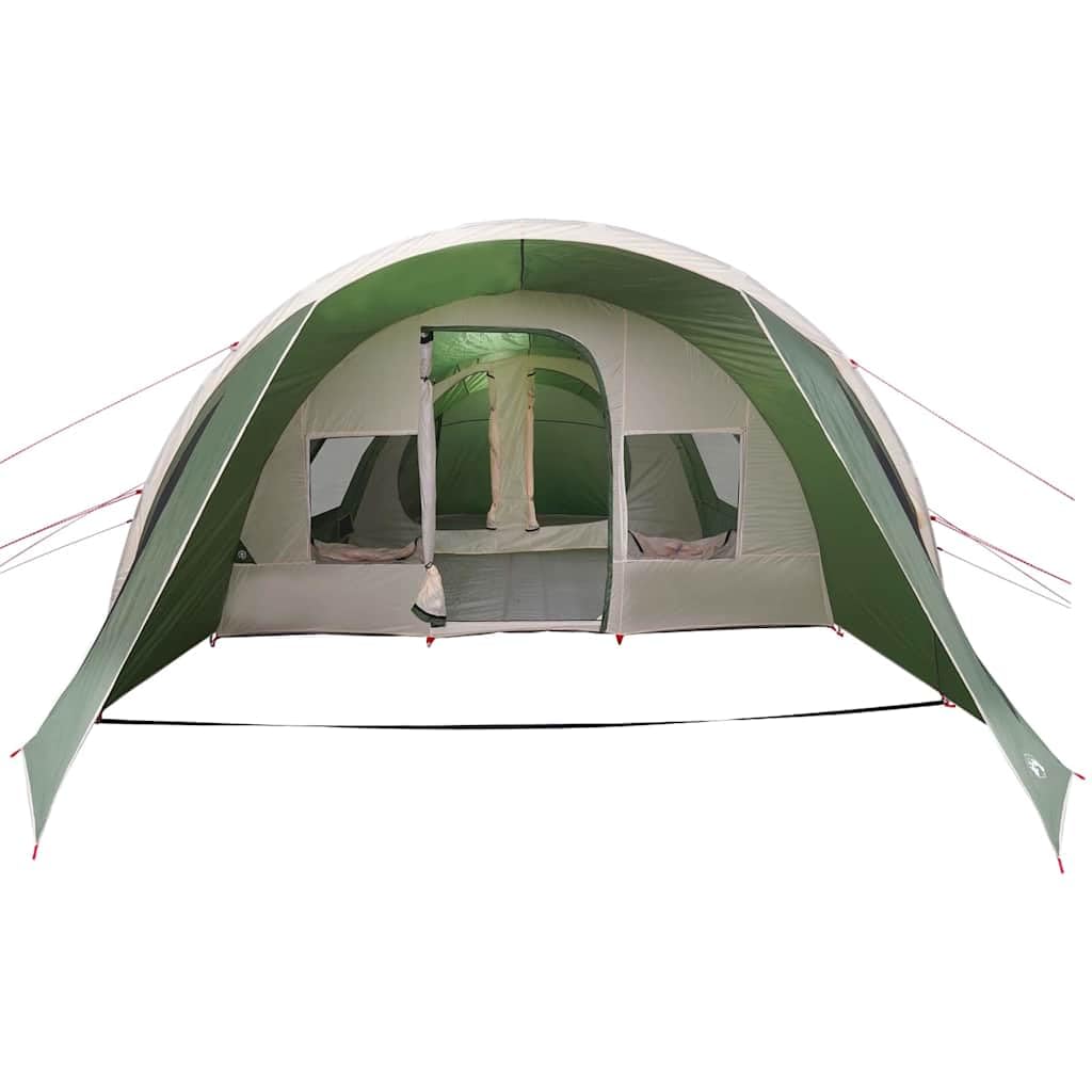 Tunnelzelt für 5 Personen Grün Weiß 805x405x211 cm wasserdicht UV-beständig Familien-Camping Garten Zelt mit Vorzelt Belüftung E-Port Licht-Haken