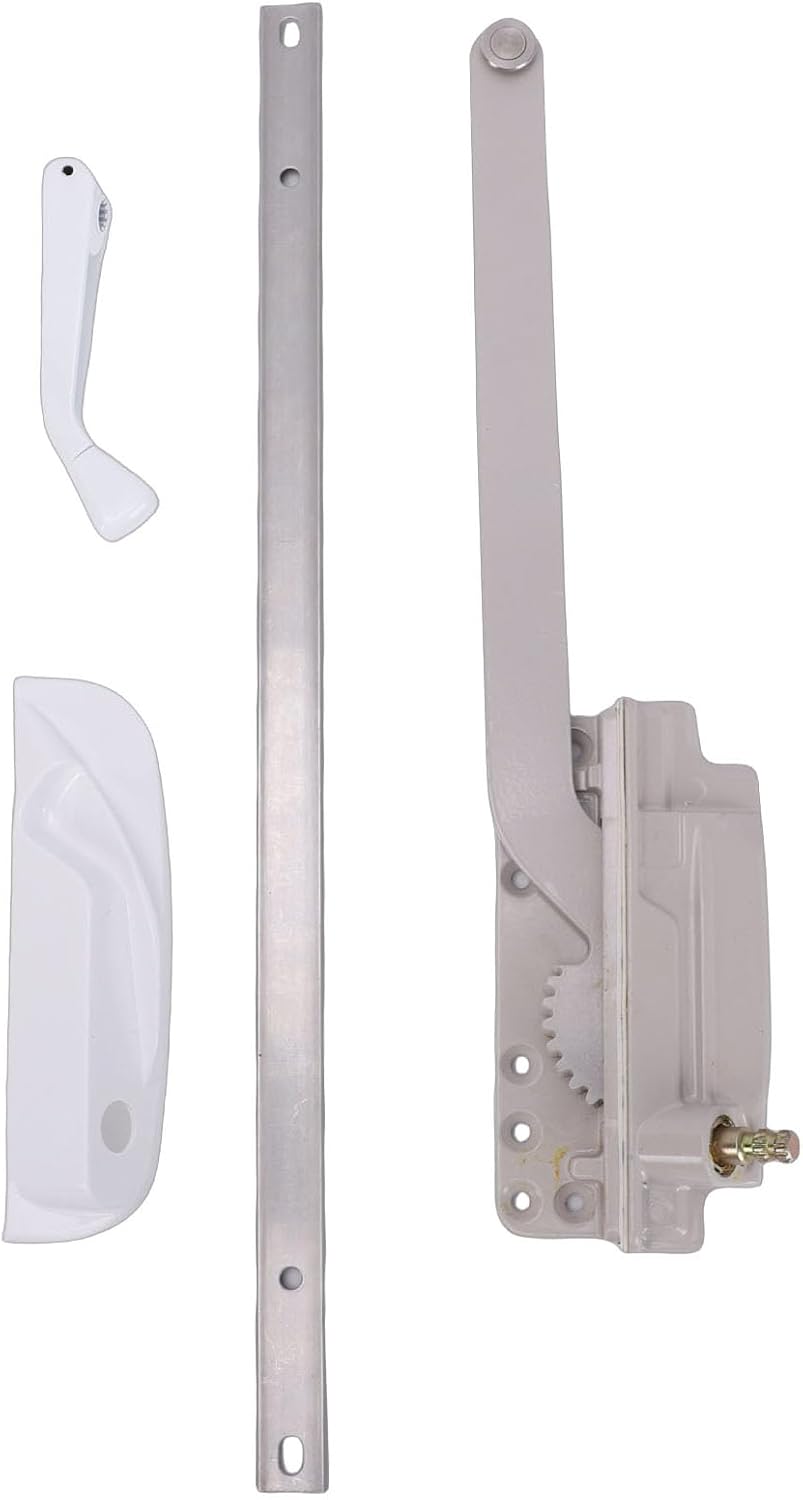 LiebeWH Contour Single Arm Operator Kit, Left Hand Window Crank Replacement for 300mm 450mm Width 1200mm Height, with Roller Rail Handle Detachable Cover and Double Protective Coating