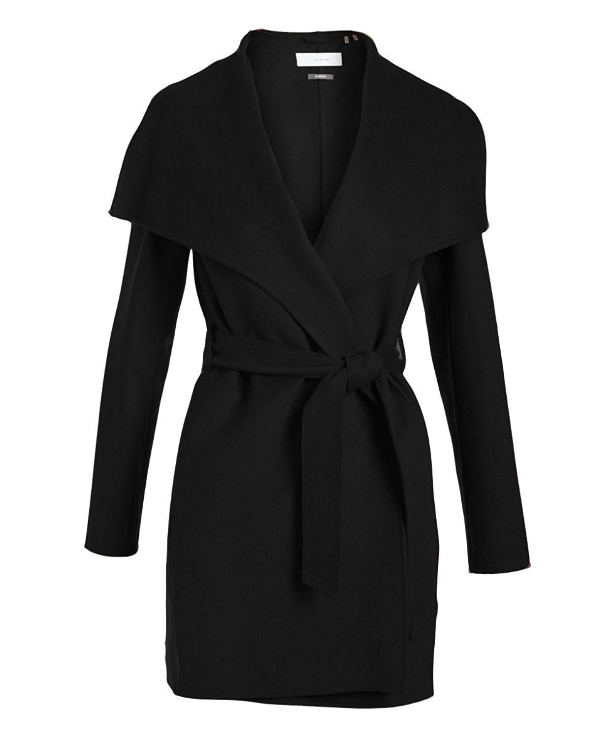 Tahari Ella Women's Wool Blend Double Face Warm Wool Wrap Coat Black Size S