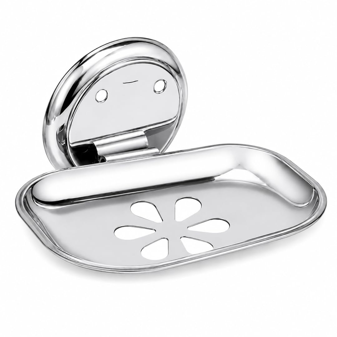 Maipo Flower Soap Dish, Stainless Steel Wall Mounted Soap Holder, Rust & Corrosion Resistant Soap Tray, Decorative Bathroom Accessory-image-47