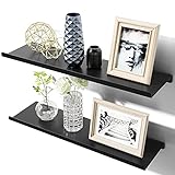 SRIWATANA Wall Shelves Black Metal Length 43/43 cm Industrial Design Floating Shelves Wall Boards for Living Room Bedroom Bathroom Kitchen Set of 2