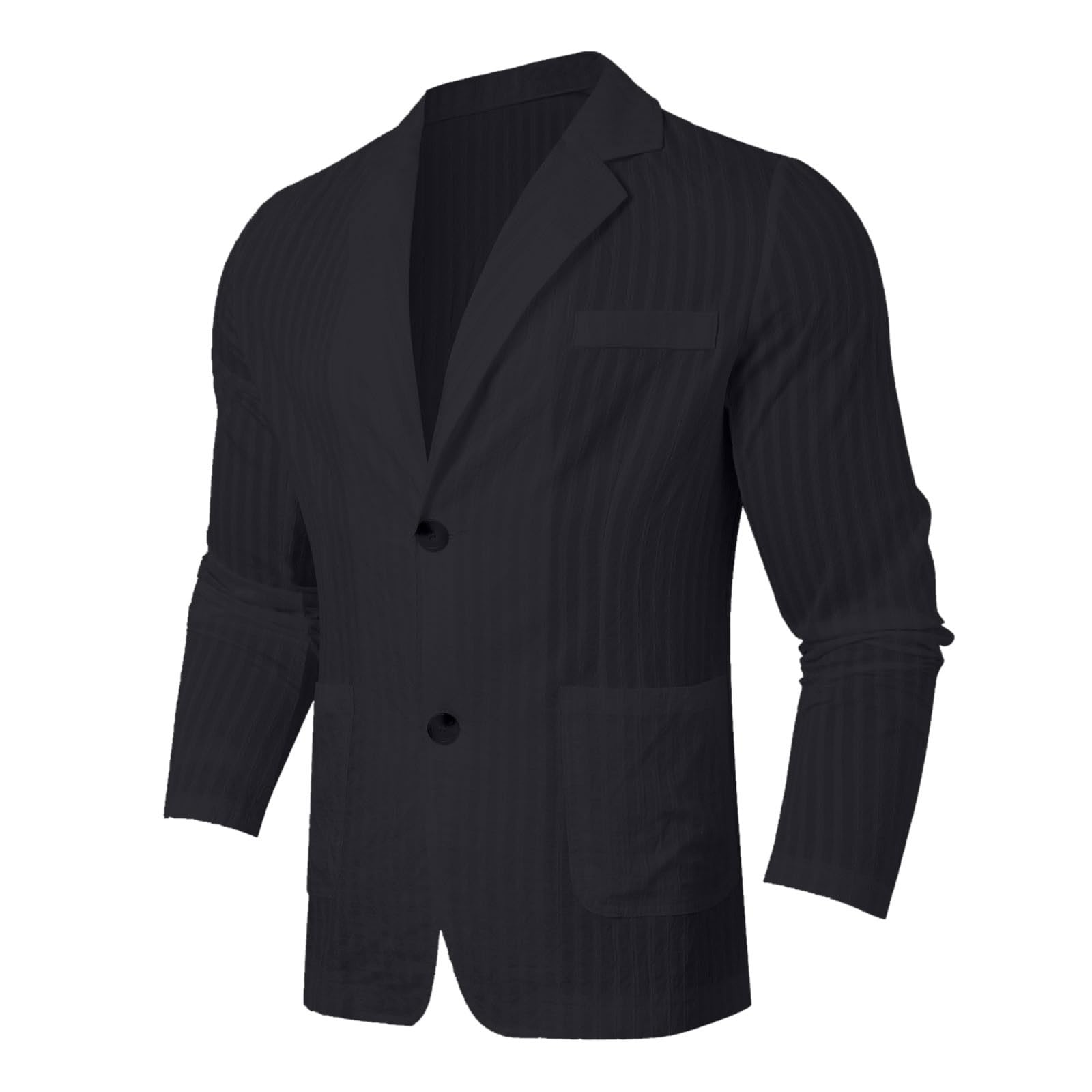 Costume pour homme - Veste d'été 2 pièces - En lin - Manches longues - Col en V - Tenue de mariage - Tenue élégante et décontractée - 2 pièces - Blazer formel - Pantalon de jogging