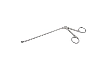 Cynamed Precise ENT Procedures with Alligator Ear Forceps - Curved Jaw Design, Non-Slip Grip Handle, Fine-Tip, Reusable and Easy to Clean Stainless Steel