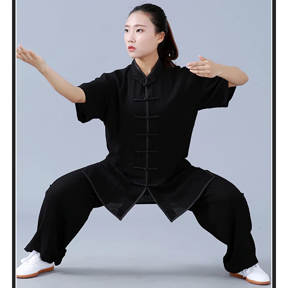 2 Pièces Tenue de Tai Chi légère Manches Courtes pour Homme et Femme Été