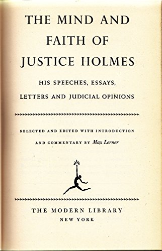 The Mind and Faith of Justice Holmes [Unknown] B000PV42K8 Book Cover