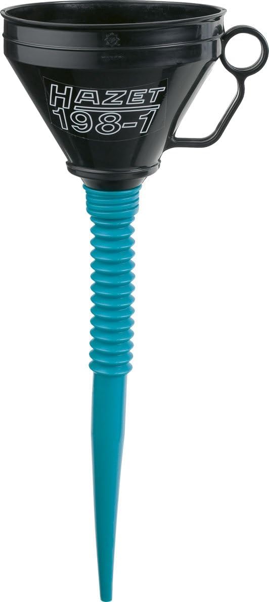 Embudo HAZET 198-1 I Embudo de llenado con manguera flexible I Capacidad de 1,2 litros I Llenado sin esfuerzo de coches con Ad-Blue, gasóleo y gasolina, aceite y mucho más