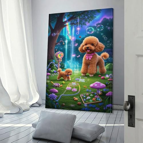 Tableau caniche léger facile à installer pour décorer un mur sans effort - 3