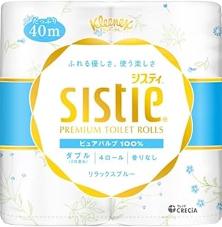 【まとめ買い】クリネックス システィ(×10個) トイレットペーパー ダブル 4ロール リラックスブルー40m相当 やわらか 長持ち 家庭用 日用品 ストック用