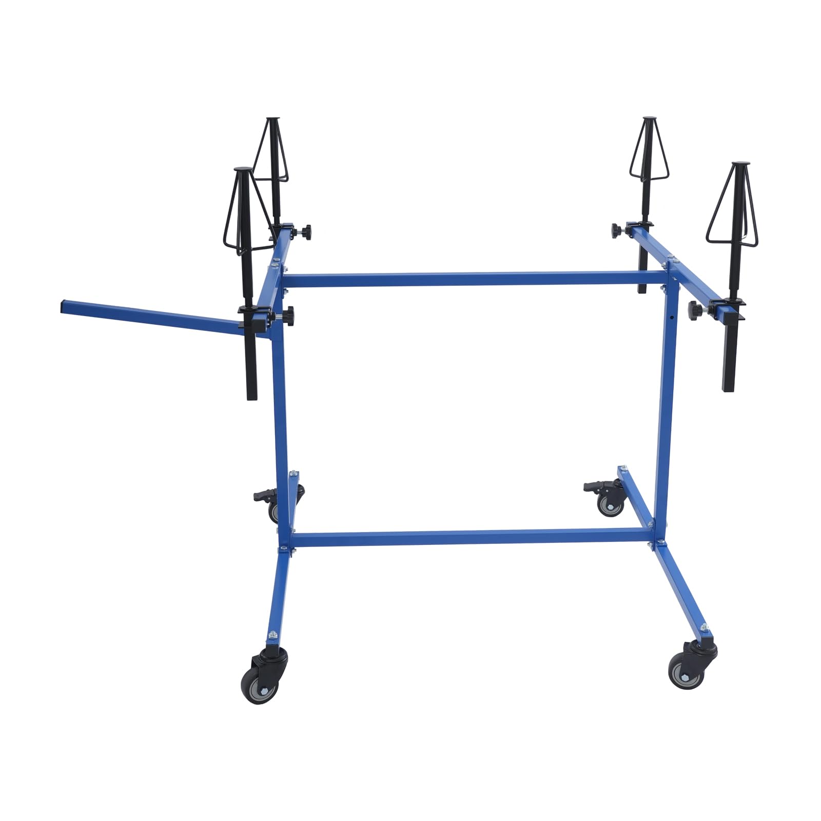 Lackierständer Auf Rädern,360° Drehbar, Höhenverstellbar Felgen-Lackierbock 4 Halter, Felgenlackierständer für Autoteile,Felgen,Hauben,Kotflügel,Türen,Stoßstange zum Lackieren (Blau)