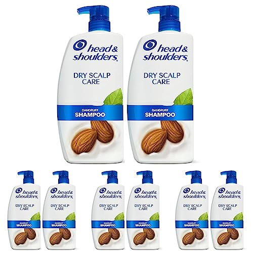 Image of Head & Shoulders Anti-Dandruff Shampoo, Dry Scalp Care Shampoo Twin Pack, 1% Pyrithione Zinc and Almond Oil for Itch and Dryness Relief, Paraben-Free, 32.1 fl oz (Pack of 8)