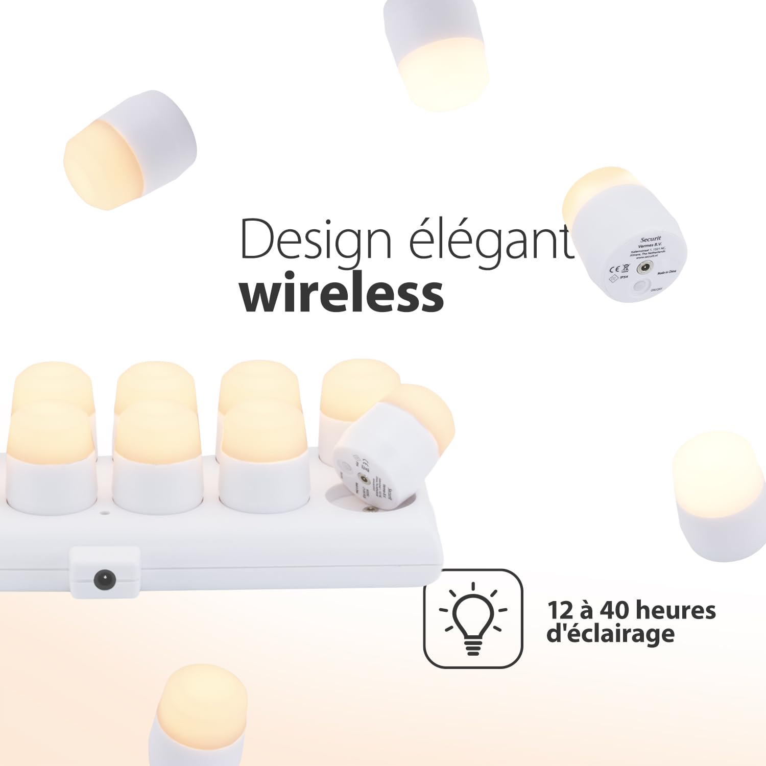 SECURIT - Ensemble de Bougies LED Rechargeables Amsterdam - Sans Fil