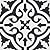 Moroccan Mosaic & Tile House CTP02-03 Argana Handmade Cement Tile, 8”x8”, White and Black