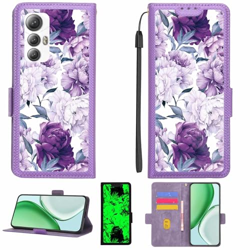 Kinetijy Case Compatible for Cubot MAX 5 MAX5 Phone Case Flip Cover [with Tempered Glass Screen Protector][RFID Blocking][Luminous Effect] LPT-ZSH