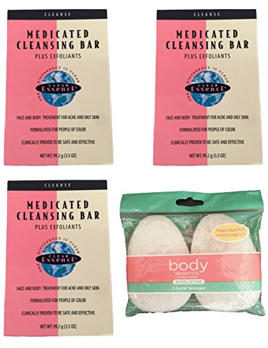 Clear Essence Plus Exfoliants Medicated Cleansing Bar (Pack of 3)
