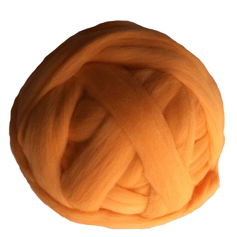 Ovillo de Lana Grueso 1000G / PC Hilado Super Chunky Gigante ROVING Spinning para Brazo Punto Mantas Suéteres Bufandas (Color : Orange)