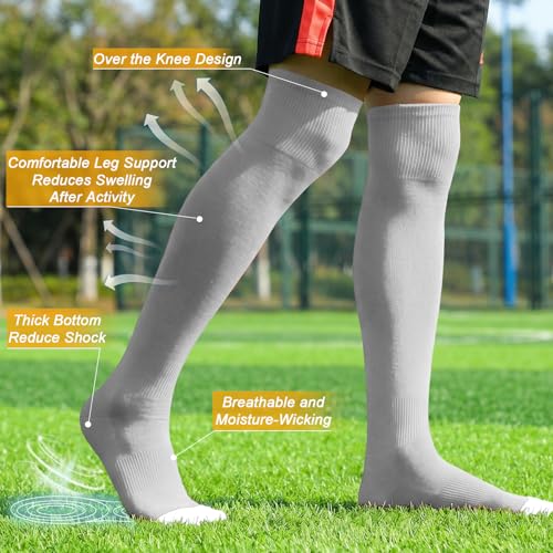 Image of XZQTIVE Baseball Socks and Belt Combo,Over the Knee Softball Socks and Belt,Knee High Football Socks for Kids Youth Adults