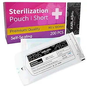 Karlash Self Seal Sterilization Pouch For Sterilizing Salon Supplies 200pc/pk (SHORT 3.5