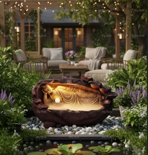 Image of Sleeping Buddha Fountain for Living Room Home Decor Garden Decoration and Drawing Room (86.36 x 35.56 x 53.34)