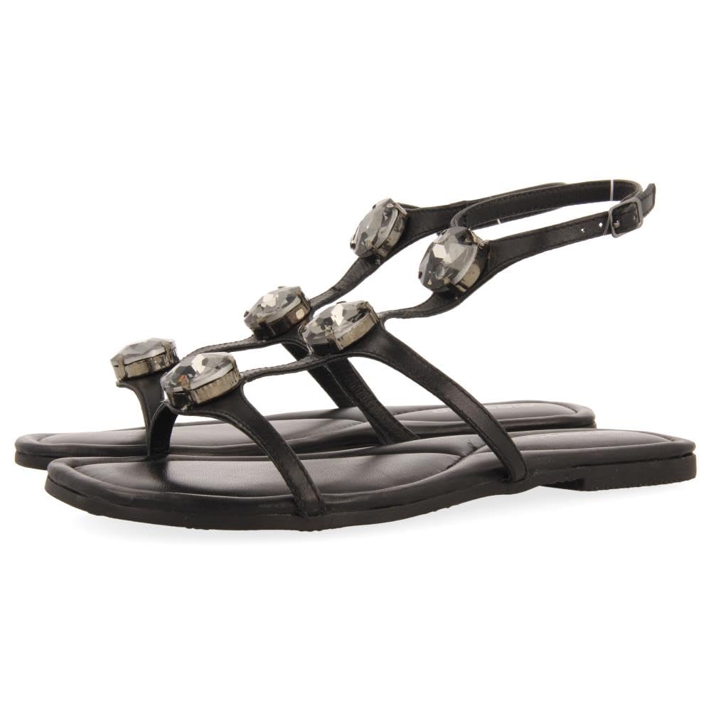 GIOSEPPO Women's Lynnfield Flat Sandal, Black/White, 4.5 UK