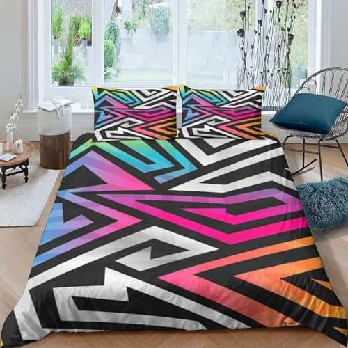 Housse de couette imprimé 3D super king 260x220 avec fermeture éclair