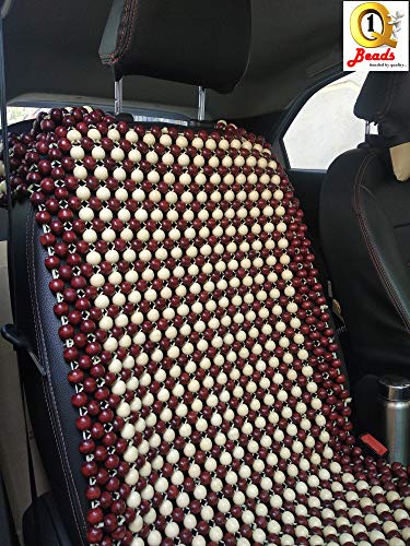 Image of Q1 Beads XXLCoffee Wooden Beads Acupressure mat car seat Cover Cushion for All the Cars /SUVs /Office Chair /Home Chair (Universal Fit,1 Pack)