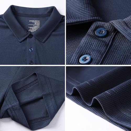 Men's Polo Shirts Short Sleeve Casual Moisture Wicking Dry Fit Solid Golf Shirts4
