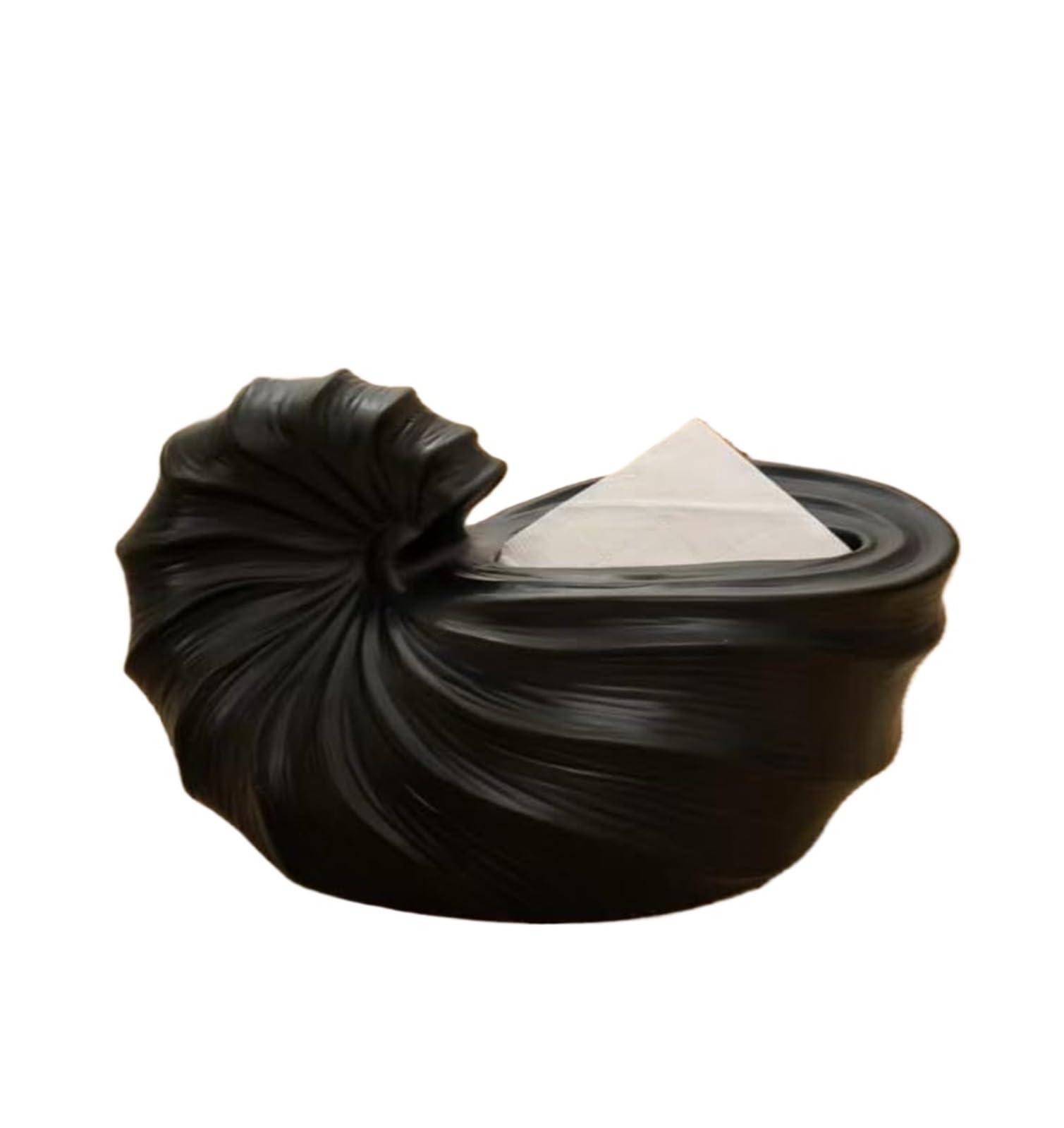 Kosmetiktuch-Spenderbox Kreative dekorative Muschel-Keramik-Taschentuchbox for Küche und Esszimmer Must-Haves für die Wohnung(Black)