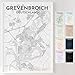 Mapdify Grevenbroich personalisiertes Stadtposter, dein Lieblingsort als Wandposter, Karte deiner Stadt, personalisiertes Andenken an Grevenbroich – Stil: Headline