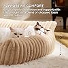 Bedsure ComfyFleeceTM Cute Cat Couch for Pets - As Seen on TV on Good Day New York, Fuzzy Cats beds for Indoor Cats with Removable Washable Cover, Supportive Pet Sofa, 24inch, Sandy Beige