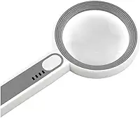 Lupa de Mão Aumento 12x com LED Profissional Portátil