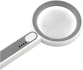 Lupa de Mão Aumento 12x com LED Profissional Portátil