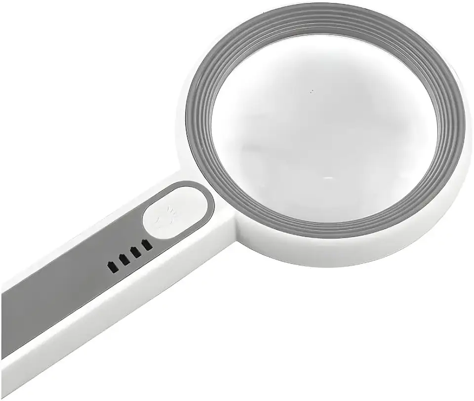 Lupa de Mão Aumento 12x com LED Profissional Portátil