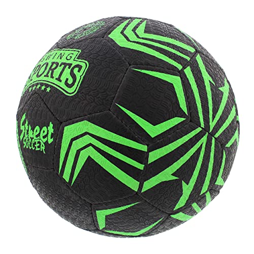 Swing Sports Soccer Ball - Black And Green Rubber All Terrain Size 5 Soccer Ball For Gameplay, Practice, Or Training #TOP2