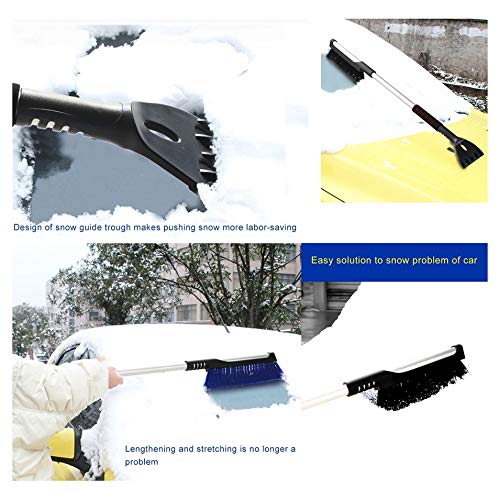 PETUNIA Raschietto del Ghiaccio ST-3901 Palo esteso Pala da Neve Multifunzionale Invernale Estensibile Pulizia e scongelamento della Neve Utensili per Veicoli Blu